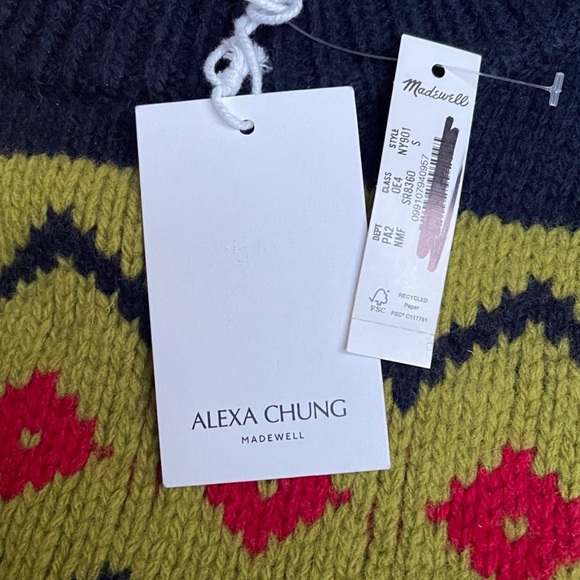 Alexa Chung for Madewell Fair Isle Knit Sweater Small NWT - Picture 5 of 9